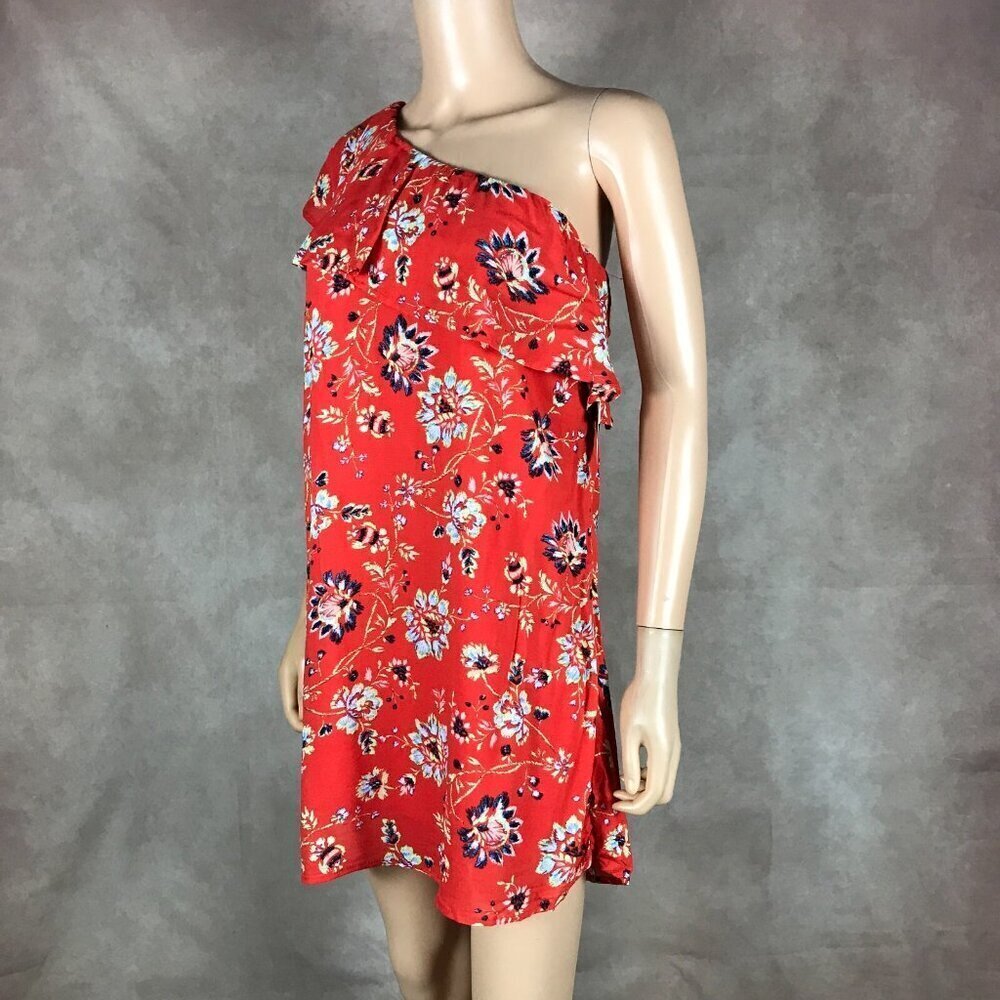 SEQUIN HEARTS Orange Floral One Shoulder Mini Dress NWT SMALL - Picture 3 of 7